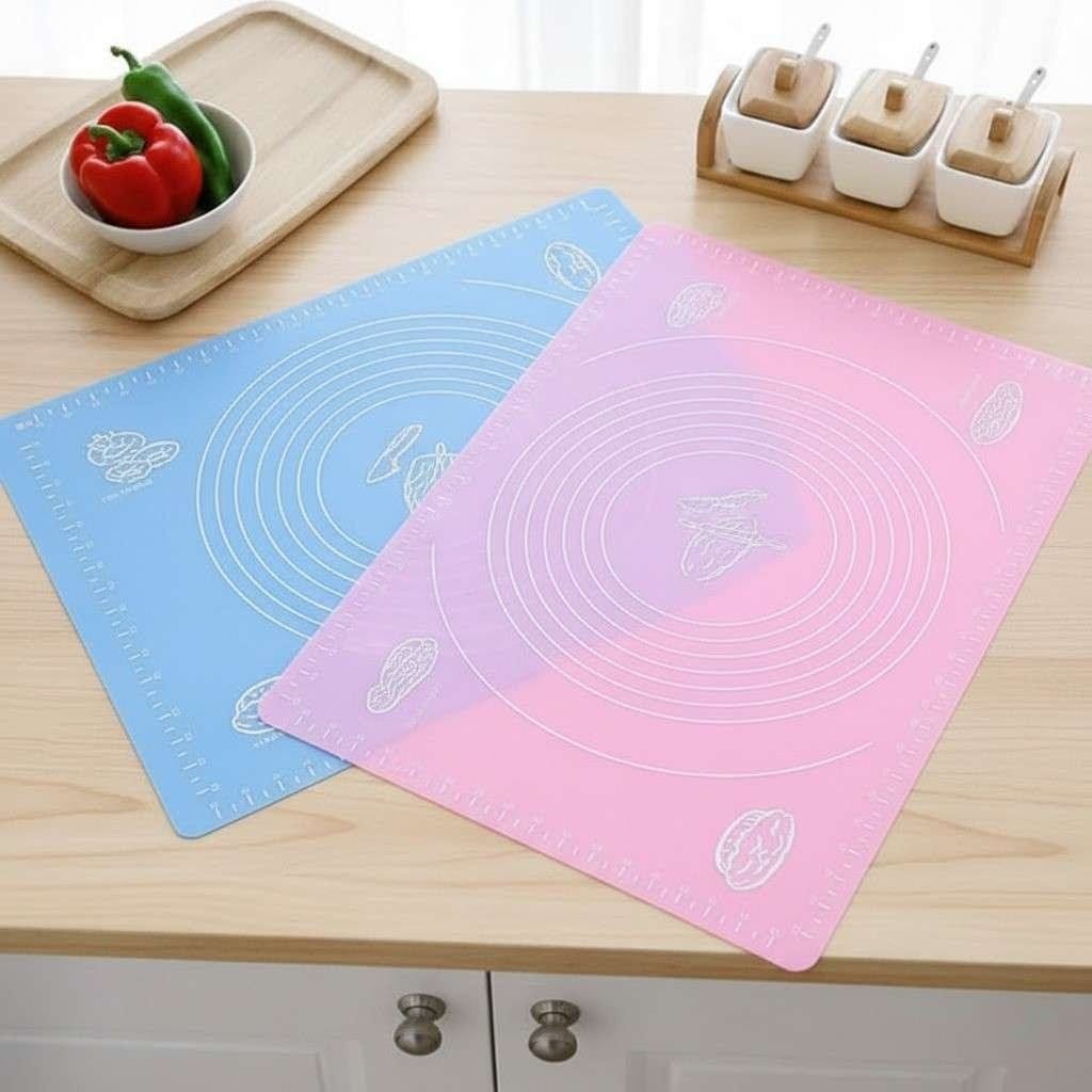 Mess-Free Roti & Baking Mat with Stainless Steel Rolling Pin